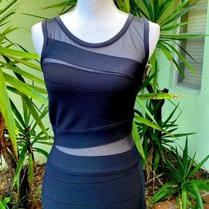 Black Sheer Cut Out Bondage Dress